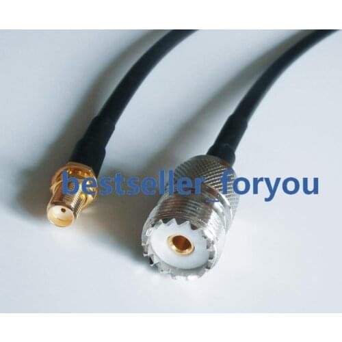 8inch UHF female SO239 SO-239 SL16 to SMA female RF Pigtail Cable RG58 20cm