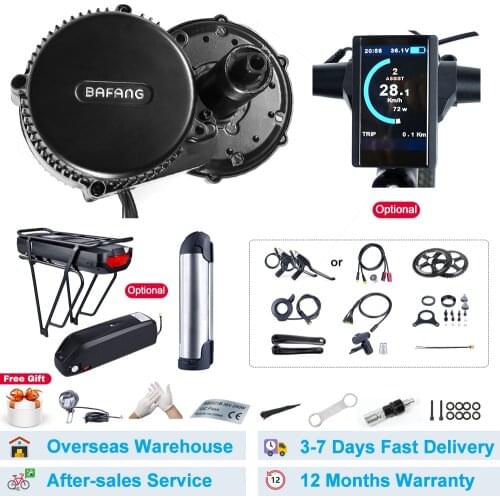BAFANG 8FUN BBS01B 36V 250W Mid Drive Motor Conversion Kit Mid Drive System with LCD Display Optional 10Ah/15.6Ah/17.4Ah /20Ah