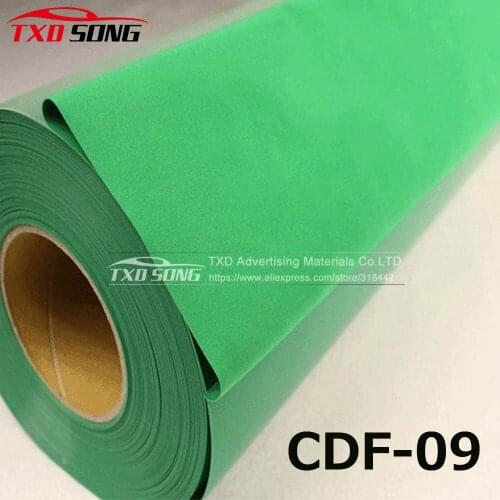 CDF-08 Green flocking transfer pu for shirts, heat transfer flock PU Vinyl for garment with free shipping size:50CMX100CM/LOT