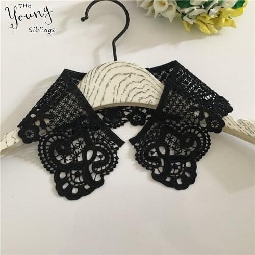 Black DIY Hollow out Fashion style Embroidery Lace Collar Fabric Applique Craft Neckline Clothing Decorate Accessories Supplies