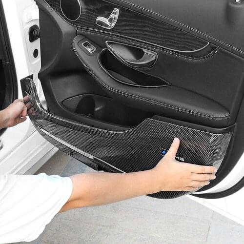 For Mercedes-Benz modified 2016-2020 GLC260LC200 New A-Class E300L door anti-kick pad interior anti-kick plate decoration