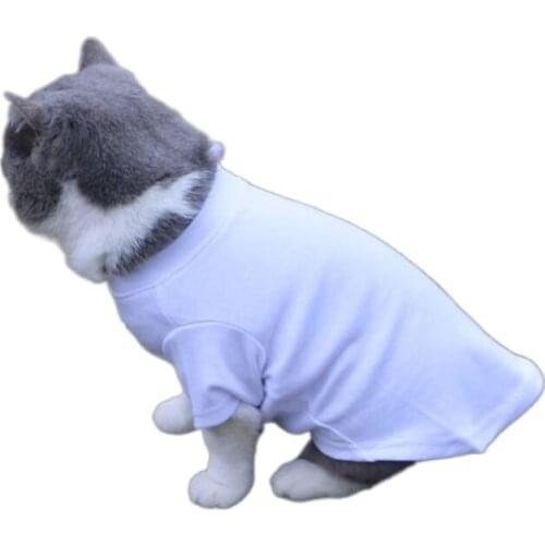 Dog T-Shirt Long-Sleeved Casual Vest Pure Color Polyester Cotton Material High-Quality Comfortable Health Safety Fabrics 2021