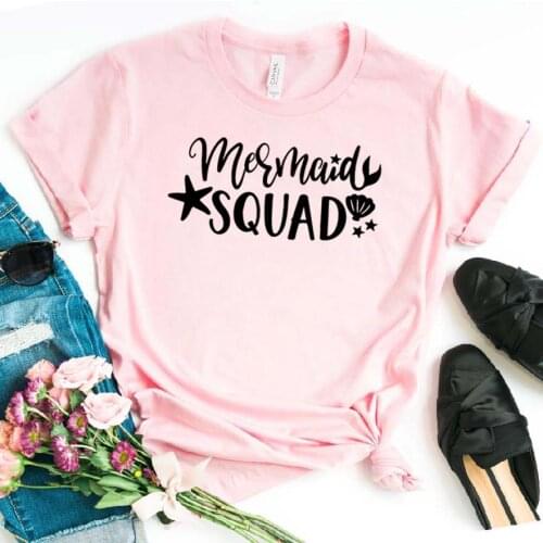 Mermaid Squad Print Women tshirt Cotton Hipster Funny t-shirt Gift Lady Yong Girl Top Tee Drop Ship ZY-405