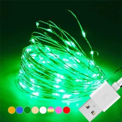 1M 2M 5M 10M USB Powered LED String lights Silver Wire Fairy Garland New Year Decor Wedding Christmas Decoration for Home Room
