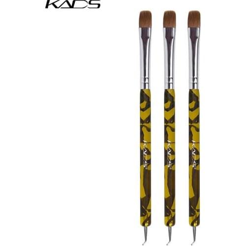 KADS Kolinsky French Brush 2 way Acrylic UV Gel Nail Art Builder Brush Pen Set nail art brush BEND nail dotting pen Kit