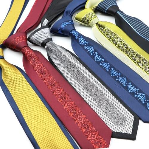 Fashion 6cm Narrow Polyester Necktie For Men Business Meeting Formal Jacquard Striped Plaid Skinny Tie Daily Wear Cravat Gift