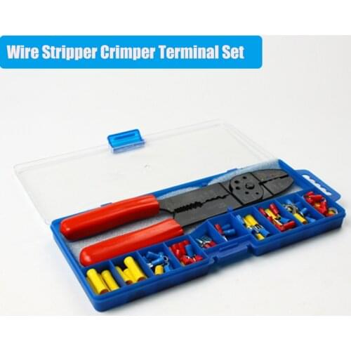 Wire Stripper Crimper Terminal Set+Case Removes Wire Insulation Up Multi-Tool