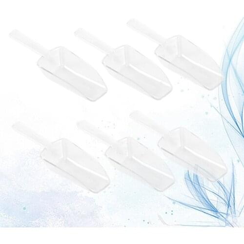 2Pcs/Lot New Plastic Ice Scoopers Mini Clear Weddings Candy Dessert Buffet Ice Cream Protein Powder Ice Scoopers (Transparent)