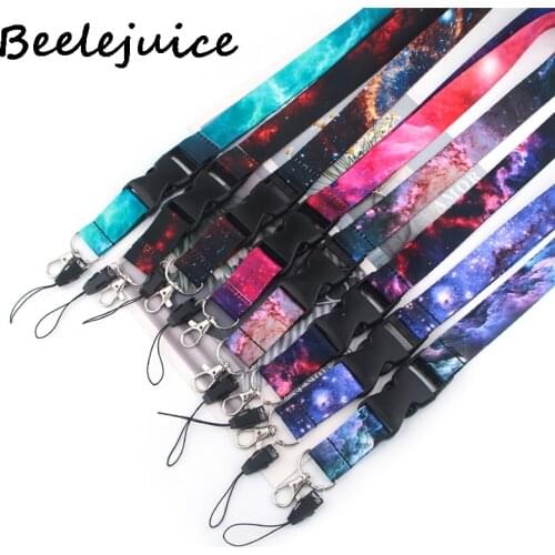 Vast starry Night Sky Nebula Lanyard Badge ID Mobile Phone Rope Key Lanyard Neck Straps Accessories webbings ribbons Decorations
