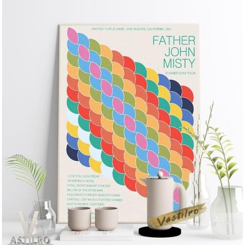 Father John Misty Tour Gig Poster Joshua Michael Tillman Hot Singer Music Star Bar Pub Club Decor Abstract Squama Pattern Print