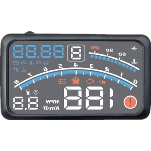 5.5" Big Screen Multifunctional Car HUD OBD Windshield Projector Head Up Smart Display Speed Warning Alarm RPM HUD Clear For Car