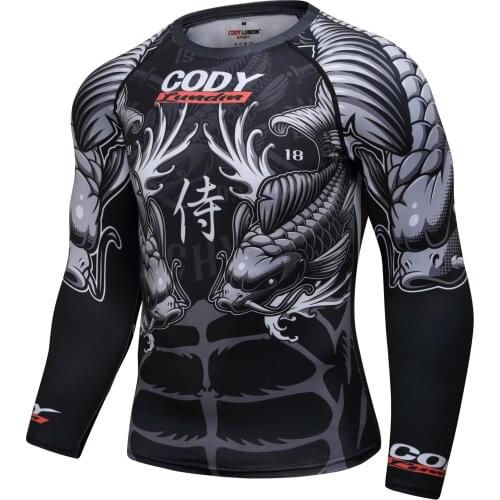 2021 hot sale MMA jogging T-Shirt Rashguard Men Long Sleeve T Shirts Bodybuilding MMA Clothing Sport 3D Print T Shirt Tops