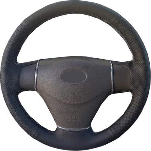 Hand Sewing Car Steering Wheel Cover Wrap Leather Suede For Hyundai Getz (Facelift) 2005-2011 Accent 2006-2011 For Kia Rio Rio5