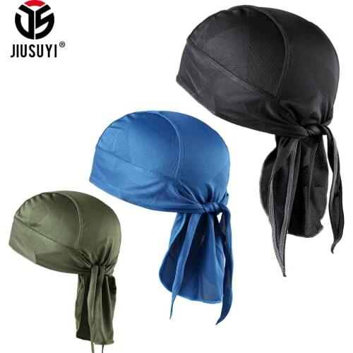 Summer Head Hood Mesh Breathable Beanie Scarf Skateboard Cap Absorb Sweat Headwear Helmet Liner Headscarf Pirate Hat Men Women