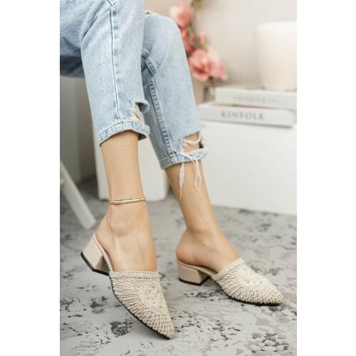 Slippers Women 2021 Slides Knitwear Detailed Summer Flip Flops Designer Femme Sandals Luxury Shoes Ladies Made in Turkey