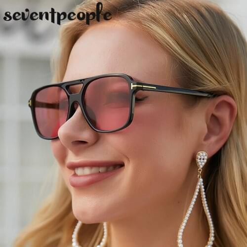 Retro Square Sunglasses Women 2021 Luxury Brand Designer Fashion Vintage Oversized Sun Glasses For Men Trendy Flat Top Eyewear