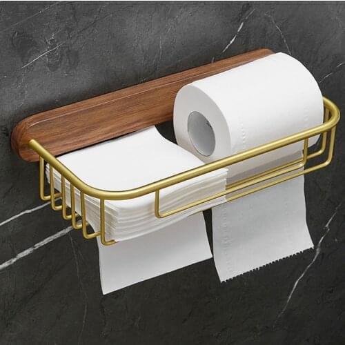 Black Walnut Solid Wood Toilet Paper Rack Toilet Tissue Box Pumping Box Toilet Tissue Holder Roll Paper Holder Wall Hanging