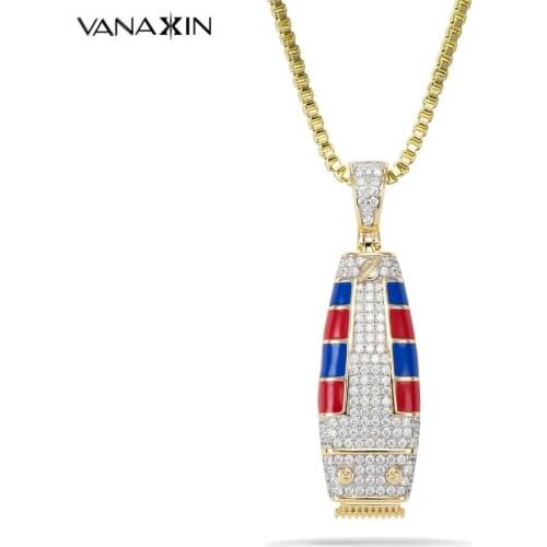VANAXIN 925 Sterling Silver Hiphop Shaver Barber Clipper Necklace Haircut Tool Hair Men Pendant Necklace Cool CZ Shiny Jewelry