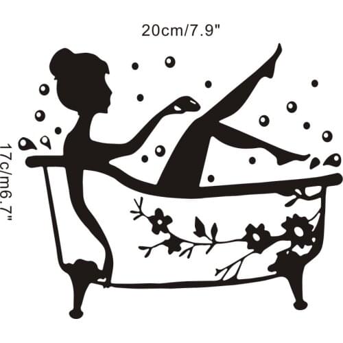 Waterproof Shower Girl Room Wall Stickers DIY Removable Bathroom Art Decal Door Stickers PVC Wall Decal Artist Decoration