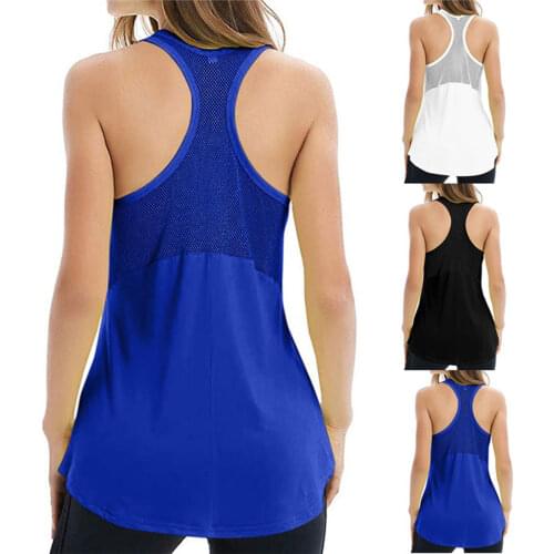 Women Solid Color Sleeveless U-Shaped Neck Tops White/ Black/ Royal Blue Casual Loose Style Vest Spring/ Summer Fashion S-XL