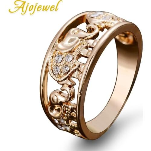 Ajojewel US Size 6-10 Elegant CZ Elephant Ring Women Accessories Jewelry Joias Drop Shipping