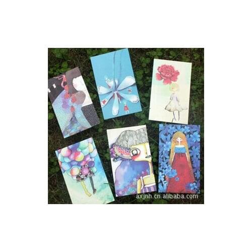 1pcs illustration hand-painted postcards Every girl has a dream 6 pieces can be mailed