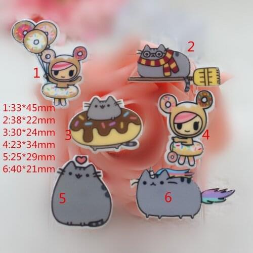 10pcs/lot DIY resin cabochons accessories planar resin donuts cat