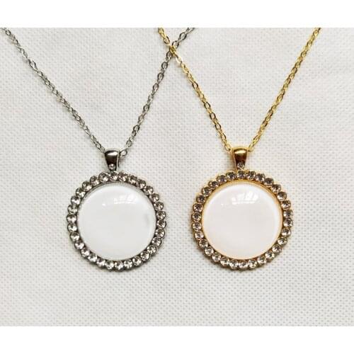 10pcs/lot Sublimation Blank Metal Necklace Pendant for Sublimation INk Transfer Printing Heat Press DIY Gifts Print