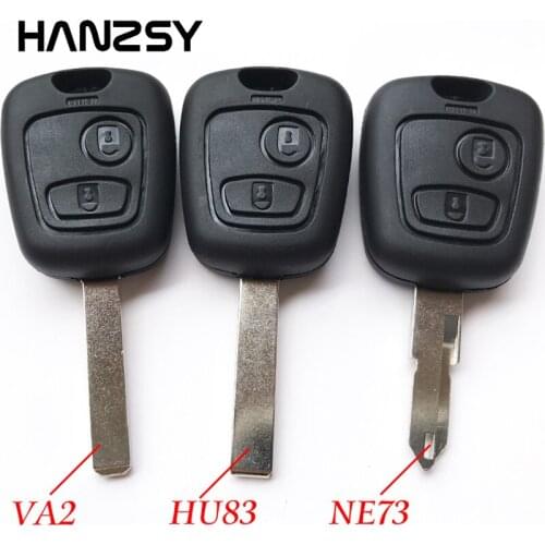 2 Buttons For Peugeot 106 107 206 207 306 307 406 407 106 206 306 406 D05 Remote Car Key Blank Shell Fob NE73/HU83/VA2 Blade