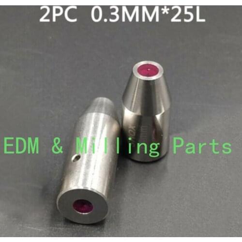 2PCS CNC EDM Drilling/Puncher Part Wire Cut Ruby Electrical Guide OD 0.3MM*25MM For Drilling Puncher Mill Part