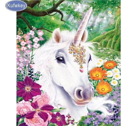 3d DIY Diamond Mosaic Animal Series Full Square Resin Crystal Wall Art 5d diy Diamond Painting Unicorn Picture of Rhinestone