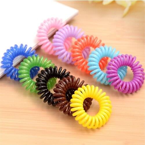 Cute Girls Telephone Line Circle Hair Band Women Elastic Hairband Scrunchy Ornament Fermale Jewelry Accessories
