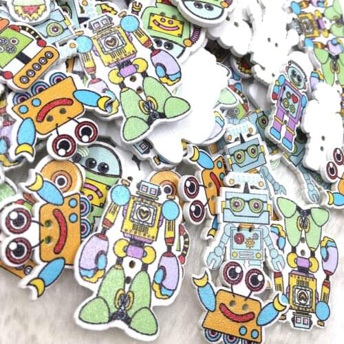 50pcs Mix Style Wood Buttons 2Holes Sewing Crafts Accessories WB371