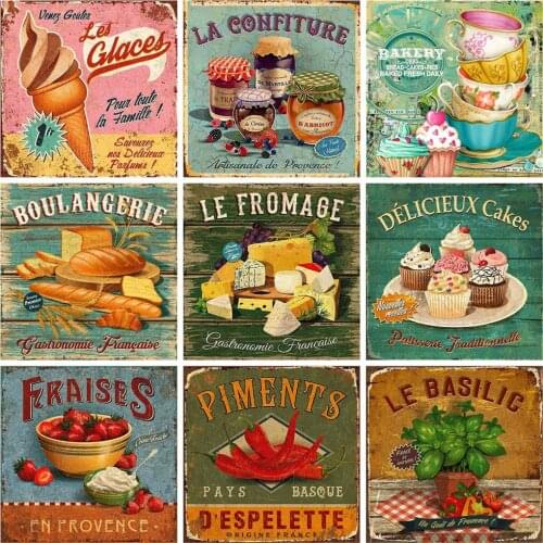 Huacan Diamond Embroidery Complete Kit Dessert 5D Diamond Painting Cartoon Mosaic Cross Stitch Food Beaded Pictures Home Decor