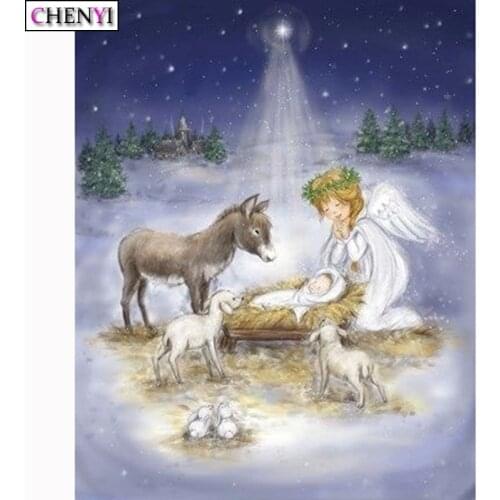 Angel Diamond Painting 5D Full Drill Diy Diamond Embroidery Kit Cross Stitch Religious Mosaic Handmade Products Wall Art Decor