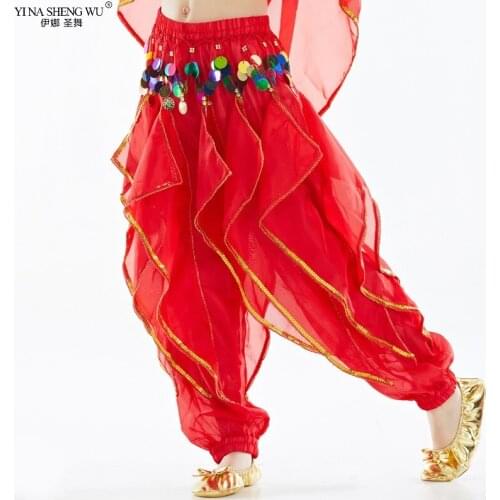 Kids Belly Dance Costumes Set Oriental Bellydance Costumes Girls Carnival Egypt Egyptian Bollywood Indian Belly Dancing Pants