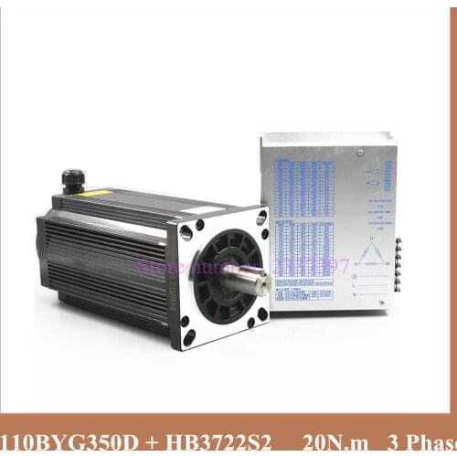 Hybird Servo 3 Phase Nema 43 Stepper Motor kit 20N.m 5A 110mm Step Motor 110BYG350C & AC110V/220V Digital Motor Driver HB3722S2