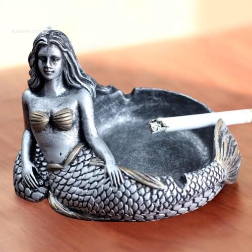 European style creative classic resin beauty fish ashtray office desktop ornament home decoration