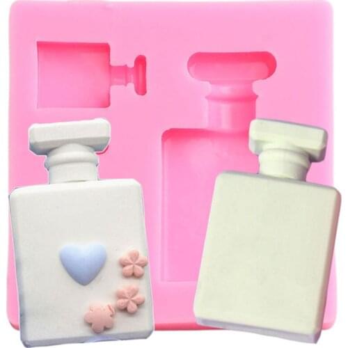 Perfume Bottle Silicone Mold Cake Decorating Tools Cupcake Topper Fondant Mould DIY Cupcake Baking Candy Clay Chocolate Moulds