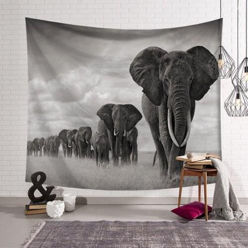 4 Size Elephant Tapestry Wall Hanging Wall Tapestry Blanket Farmhouse Decor 100% Polyester Llama Printed Window Tapestry Yoga