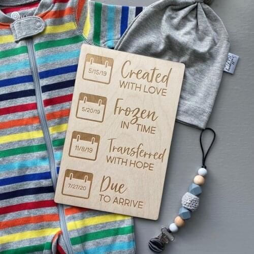 Custom Wooden Embryo Adoption Timeline Sign,Nursery photo booth props,Hospital Sign Birth Announcement,New Born Gift