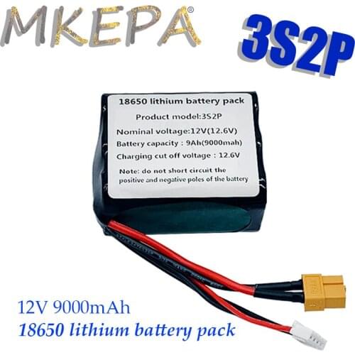 New 12V Battery 12.6V 9Ah 3S2P Li-ion Use Single Cell NCR18650GA Combination Suitable for Parrot Disco and Various Drones