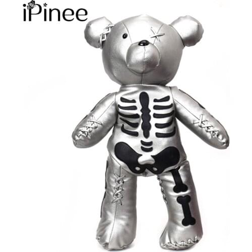 IPinee Fashion Big Bear Travel Bag PU Leather Rivet School Bags Designer Backpacks for Adolescent Girls Gifts