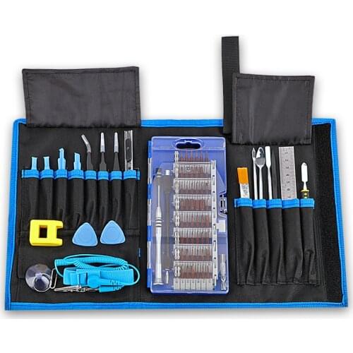 DIYWORK Precision Screwdriver Set Knife Tweezers Crowbar Ruler Repair Opening Hand Tools Kit Hand Tool Set For Phone PC 78 in 1