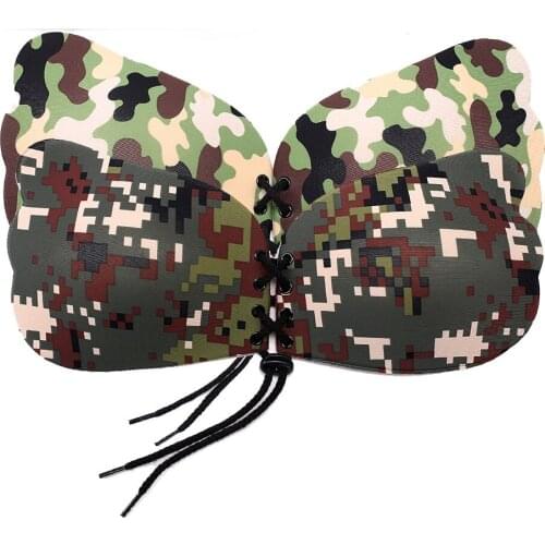 Invisible Bra Non-slip, Breathable, Super Gathered Silicone Chest Stickers, Camouflage Mosaic, Strapless Nipple Stickers