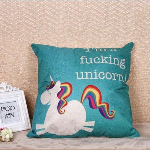New European linen Unicorn pillow set Home Furnishing sofa cushion pillow cushion cover by cartoon
