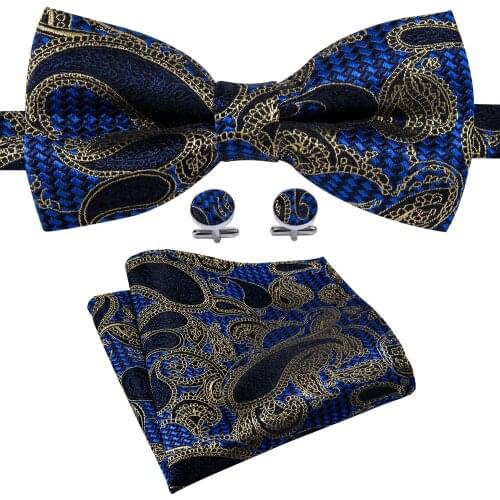 Wholesale Luxury Silk Woven Bowtie for Men Paisley Necktie Fashion Business Wedding Floral Bow Tie Male Gift Barry.Wang LH-841