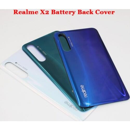 Phone Battery Back Cover Glass Rear Door Housing Panel Case Original For Realme X2 RMX1991 Replacement Shell With Logo 6.4 inch