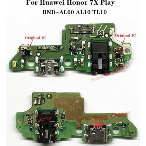 Original USB Charging Port Dock Flex Cable For Huawei Honor 7X Play BND-AL00 AL10 TL10 Charge Plug Charger Board +Microphone
