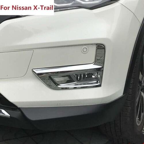 For Nissan X-TRAIL Rogue 2017 T32 Facelift ABS Chrome Front & Rear Fog Lamp Light Trim Sticker Moulding Auto Accessories